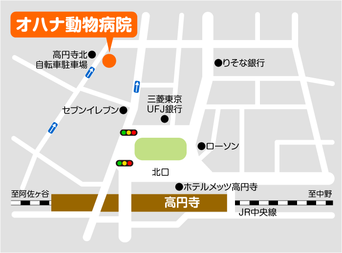 オハナ動物病院地図